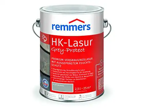 Holzlasur grau Remmers HK-Lasur 3in1 Grey-Protect platingrau 2,5 Liter