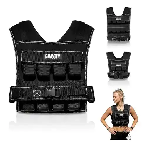 Gewichtsweste Gravity Fitness 20 kg voll verstellbar für Training