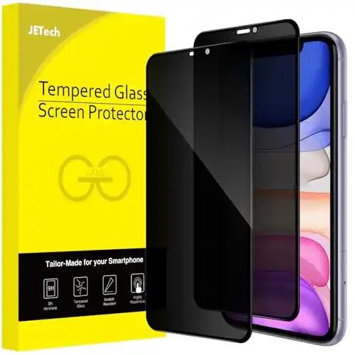 JETech Sichtschutz-Schutzfolie für iPhone 11/XR, Full Screen, 2 Stück