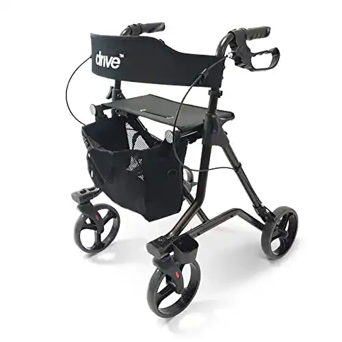 Leichter Rollator Drive Medical TORRO in Anthrazit für Innen und Außen