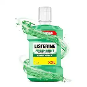Listerine Mundspülung Fresh Mint 1000 ml, antibakterielles Mundwasser