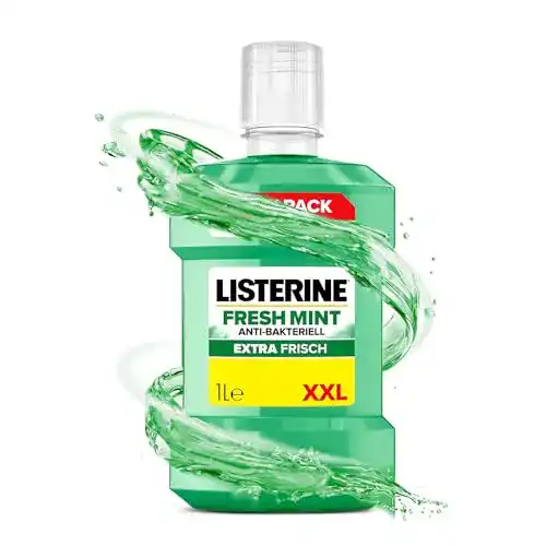 Listerine Mundspülung Fresh Mint 1000 ml, antibakterielles Mundwasser