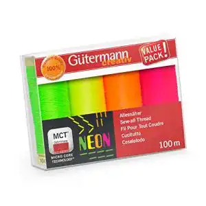 Gütermann creativ Nähfaden-Set Neon mit 4 Spulen 100 m