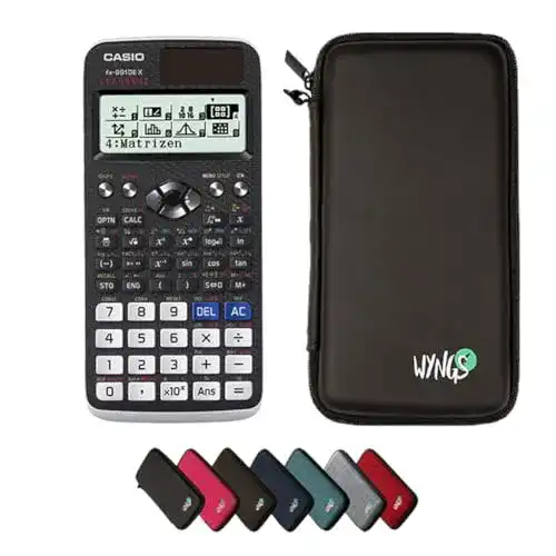 Casio Taschenrechner fx-991DE X Classwiz mit WYNGS Schutztasche
