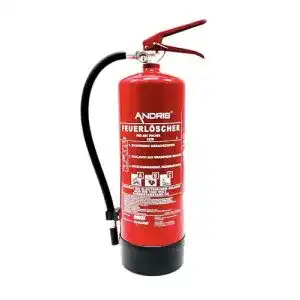 Feuerlöscher 6 kg Andris ABC Pulver mit Halterung und Prüfnachweis