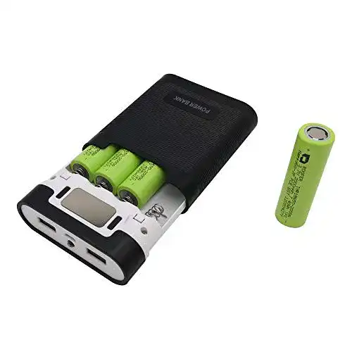 18650 Akku Powerbank Ladegerät Set mit 8000mAh und 2 USB-Anschlüssen