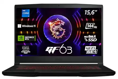 MSI Thin GF63 12VF-298 Gaming-Laptop mit 15,6 Zoll Display