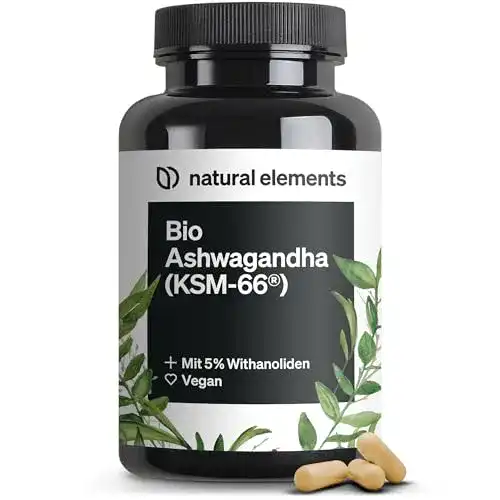 Bio-Ashwagandha Kapseln mit KSM-66 für Wohlbefinden