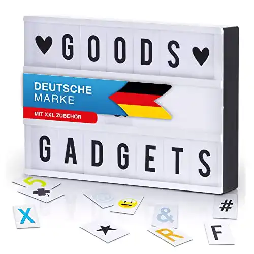 LED Lichtbox Goods+Gadgets XXL mit 204 Buchstaben und USB-Netzteil