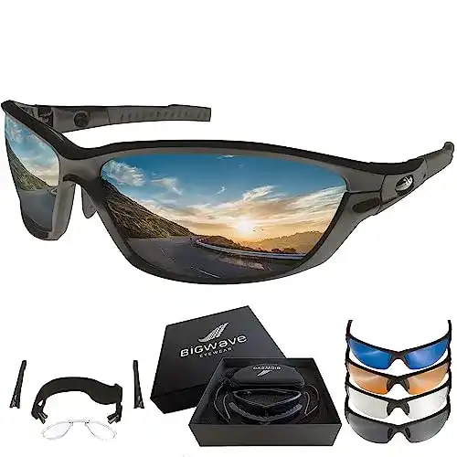 Fahrradbrille für Brillenträger Bigwave Pro-Action 904 Matt Black