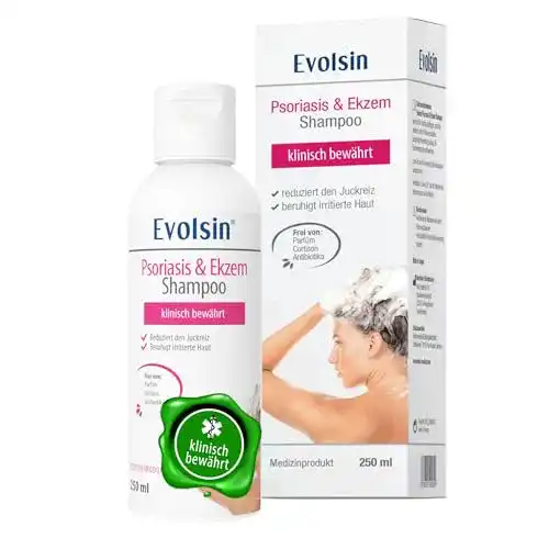 Shampoo für trockene Kopfhaut von Evolsin bei Ekzem und Psoriasis