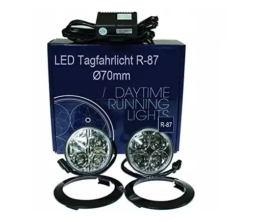 LED Tagfahrlicht Bluetech 2 x 4 CRED Rundlichter mit ECE R87 Zulassung