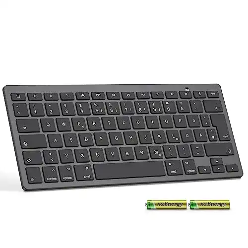 Emetok Bluetooth Tastatur für iPad Mini Deutsche QWERTZ Tastatur