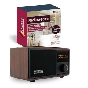 Radiowecker Schwaiger 715729 mit QI Ladestation und Bluetooth