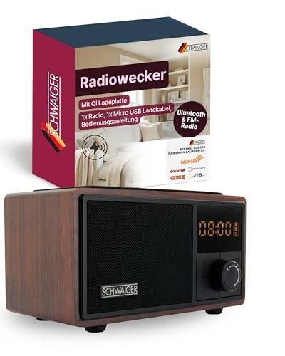 Radiowecker Schwaiger 715729 mit QI Ladestation und Bluetooth