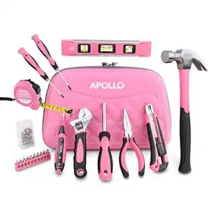 Werkzeugtasche Apollo 21-teilig in Pink