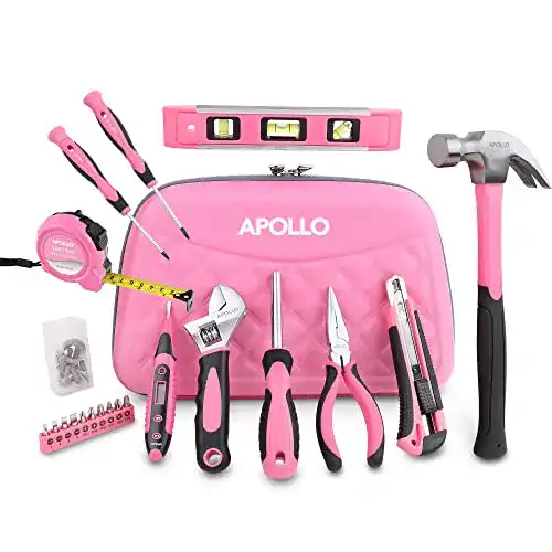 Werkzeugtasche Apollo 21-teilig in Pink