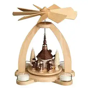 Weihnachtspyramide von Volkskunstwerkstatt Unger – Tischpyramide mit Seiffener Kirche