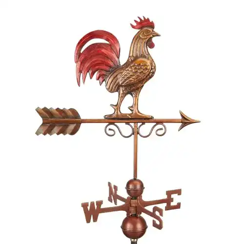Wetterfahne Good Directions Bantam Roter Hahn aus Kupfer