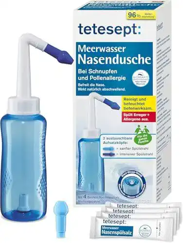 Nasendusche tetesept mit Meerwasser für Schnupfen und Allergien