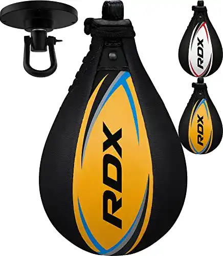 RDX Boxbirne aus Leder für Erwachsene im Set mit Speedball