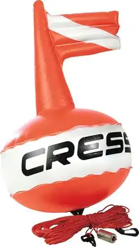 Cressi TA611500 Tauchboje Ankerboje in fluoreszierend Rot/Weiß
