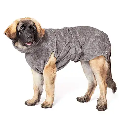 Hundebademantel aus 100% Bio-Baumwolle in Organic Stone Grey