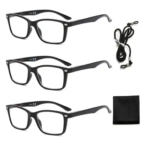 Lesebrille Suertree mit Feder-Scharnier im 3er-Pack für klare Sicht