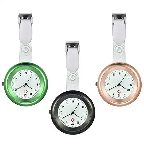Krankenschwesteruhr Avaner Analog Quarzwerk mit Ansteckclip
