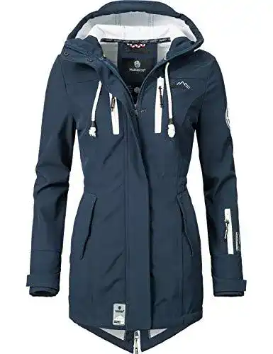 Softshelljacke für Damen von Marikoo mit gefütterter Kapuze