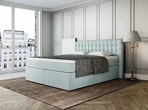 Boxspringbett 200 x 200 cm mit Visco-Topper und 7-Zonen TFK Härtegrad H4