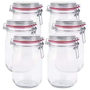 Fermentiergläser Pajoma Drahtbügelglas 6er-Set mit 1000 ml Fassungsvermögen