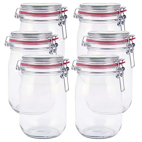 Fermentiergläser Pajoma Drahtbügelglas 6er-Set mit 1000 ml Fassungsvermögen