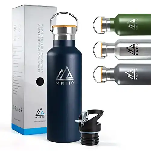 Edelstahl Trinkflasche MNT10 mit Strohhalm 750ml für Outdoor Aktivitäten