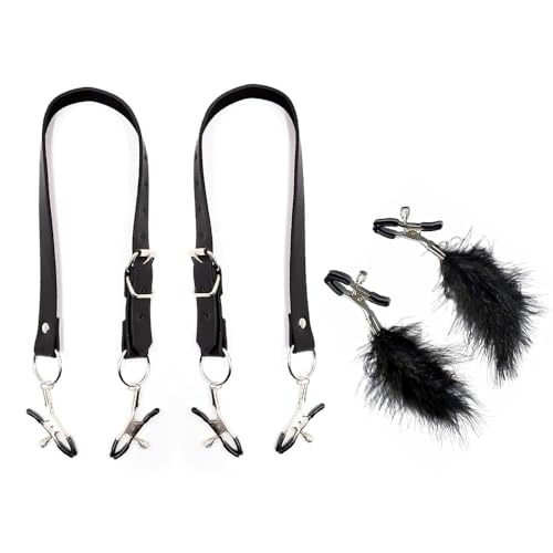 Schamlippenspreizer BDSM Set mit Klemmen und verstellbarem Riemen