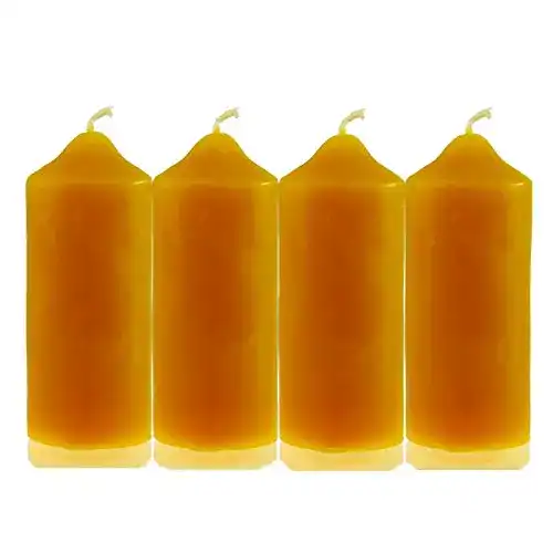 Bienenwachskerzen aus 100% Bienenwachs im 4er Set, 115/45mm