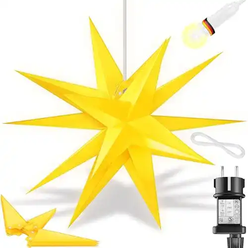 Adventsstern Kesser 60 cm Leuchtstern 3D LED Weihnachtsstern für Innen und Außen
