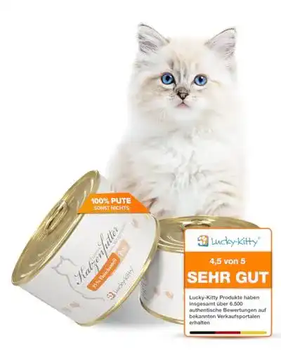 Lucky Kitty Katzenfutter Nass Pute 95% – Getreide- und Zuckerfrei