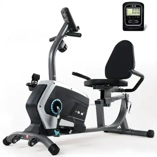 Ergometer ISE Liegeheimtrainer mit Magnetbremse und Pulssensoren