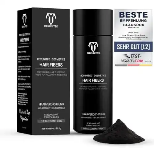 Streuhaar von Roxunited Cosmetics für Haarverdichtung und Volumen