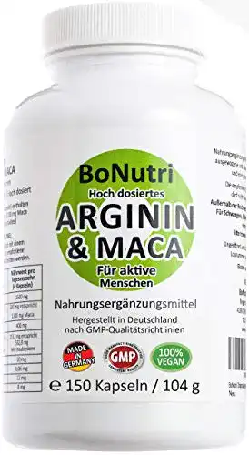 Testosteron-Booster BoNutri Maca 3600 mg und Arginin 3000 mg