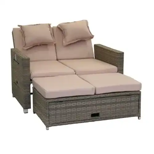 Greemotion Rattan-Lounge Bahia Twin Sofa und Bett im Vergleich