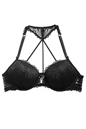 Push Up BH von Lascana für Damen mit Vorderverschluss und elastischer Spitze