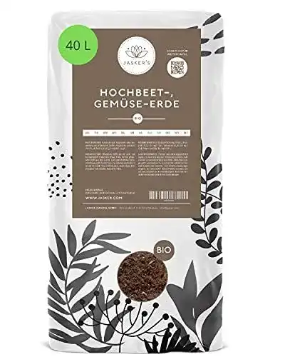 Hochbeeterde Jasker’s 40 Liter – 100% torffreie Bio-Erde für Hochbeete