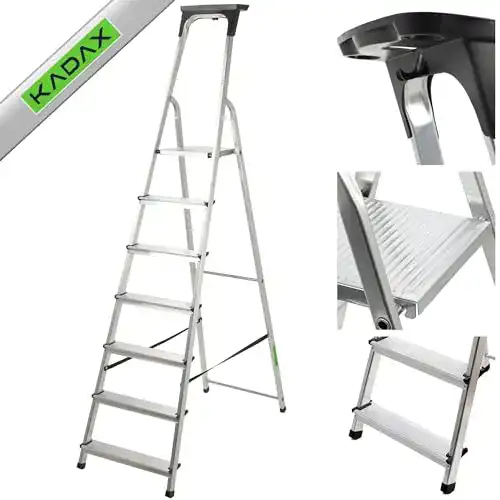 Aluleiter KADAX Aluminiumleiter klappbar mit 6 Stufen