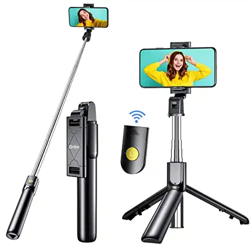 Gritin Bluetooth Selfie Stick Stativ – 3 in 1 erweiterbar