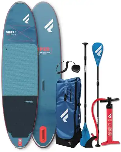 Fanatic Viper AIR SLT 11,0 SUP 2025 in Cyan/Blue mit Paddel