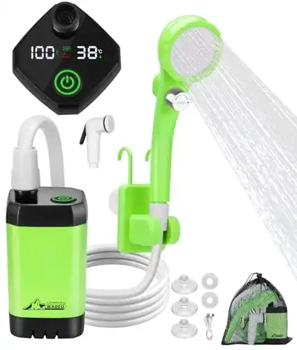 Campingdusche mit Pumpe von Wadeo für mobile Anwendungen