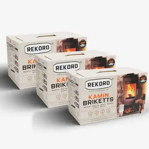 Braunkohlebriketts Rekord 3X 10 kg – Hochwertige Kaminbriketts