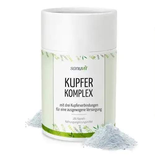 Kupfertabletten Sanuvit Kupfer Komplex 3 mg mit 180 Kapseln